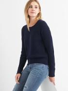 Gap Back Strap Ribbed Sweater - Dark Night