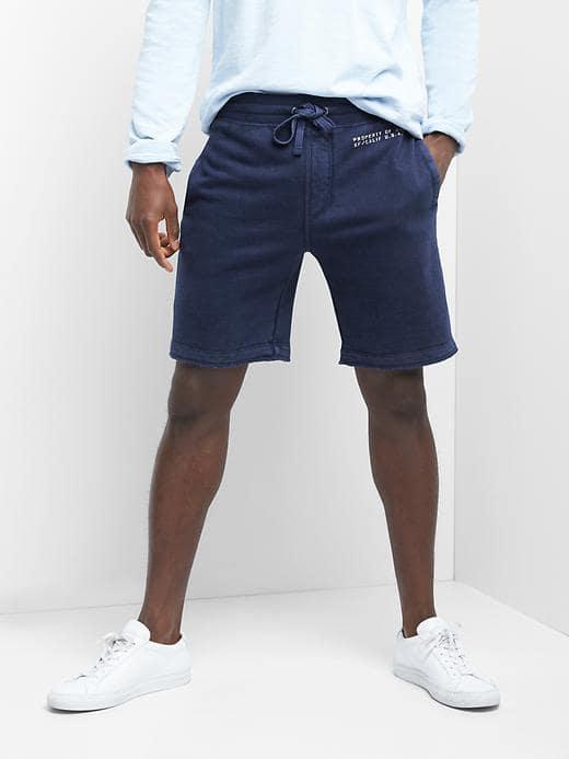 Gap French Terry Raw Hem Shorts - Military Blue