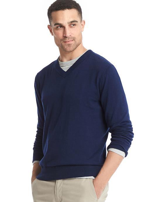 Gap Cotton V Neck Sweater - Navy