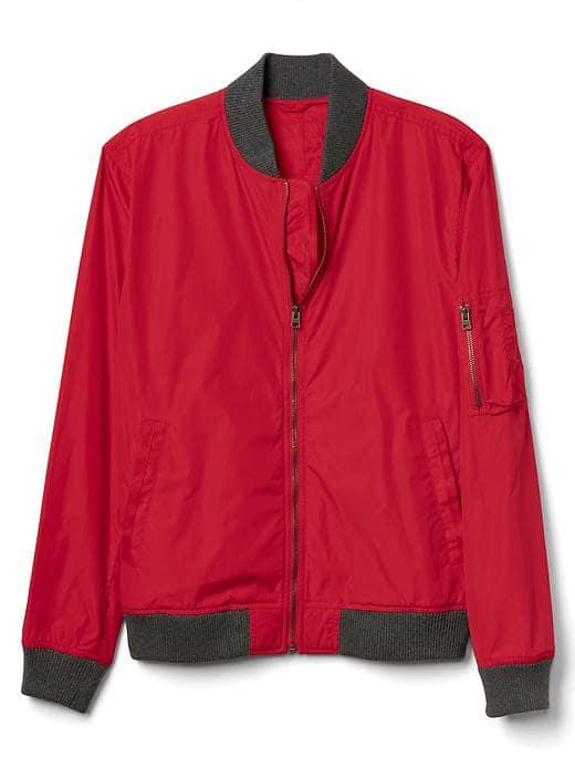 Gap Men Lightweight Bomber Jacket - Modern Red