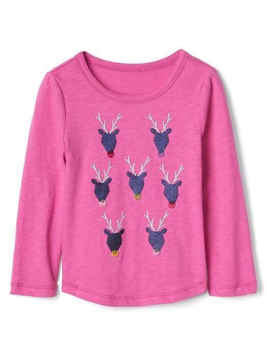 Gap Embellished Graphic Slub Tee - Sugar Plum Neon 162125