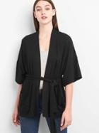 Gap Women Softspun Tie Belt Sweater - Black
