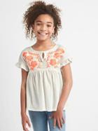 Gap Embroidery Ruffle Tee - New Off White