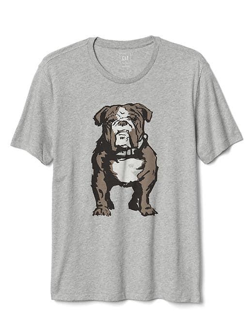 Gap Men Bulldog Graphic Tee - New Heather Grey
