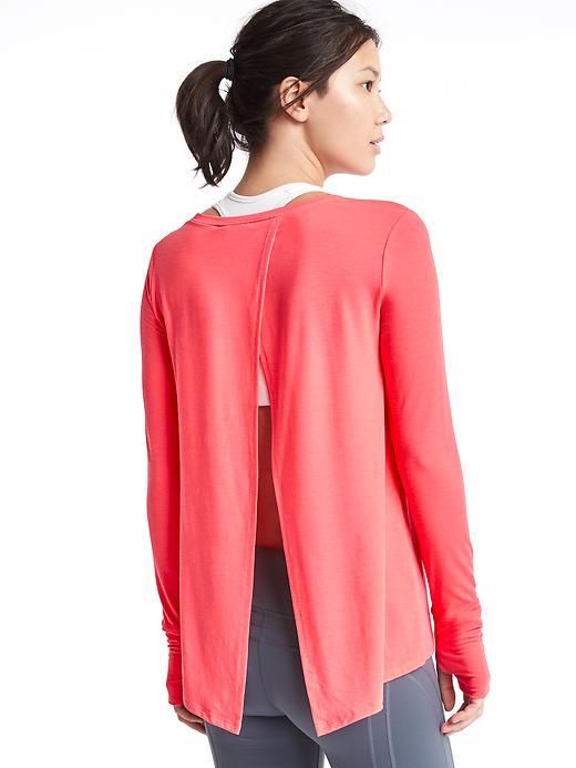 Gap Women Gapfit Breathe Tie Back Tee - Sassy Pink