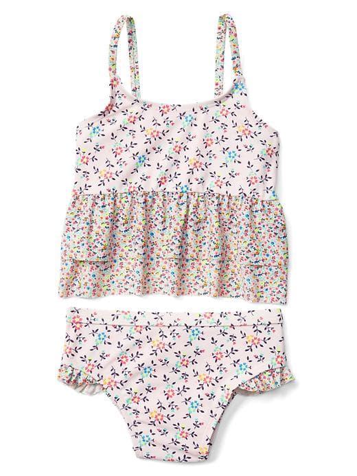 Gap Print Peplum Swim Two Piece - Pink Floral