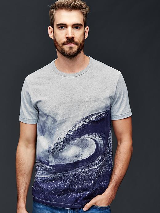 Gap Men X Bielmann Wave Graphic Tee - Heather Grey