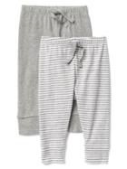 Gap Favorite Stripe Knit Pants 2 Pack - Light Heather Gray