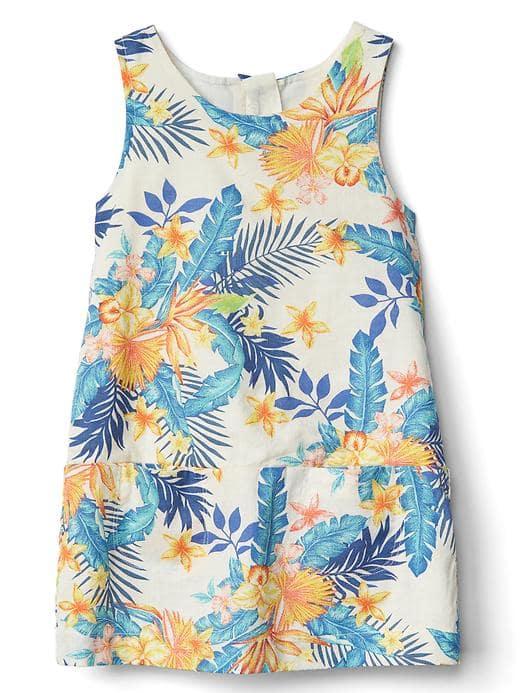 Gap Tropic Florals Chambray Jumper - Flower Print