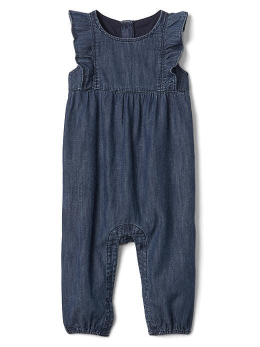 Gap Denim Flutter One Piece - Medium Wash