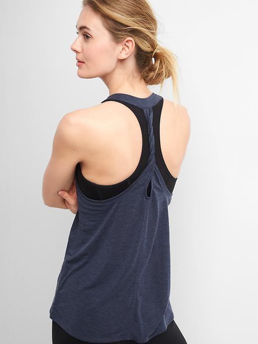 Gap Breathe Air Twist Back Tank - True Indigo