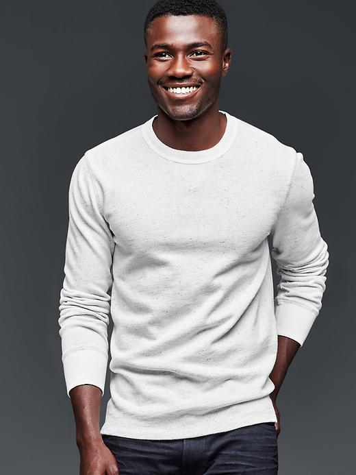 Gap Men Speckled Slub Knit T Shirt - Snow Cap
