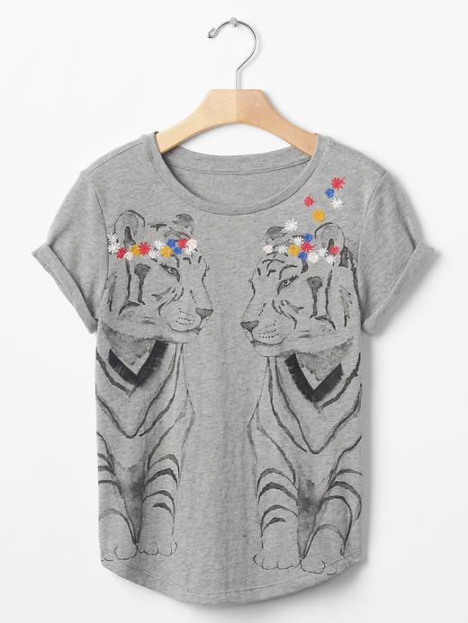 Gap Embellished Safari Graphic Tee - Heather Grey