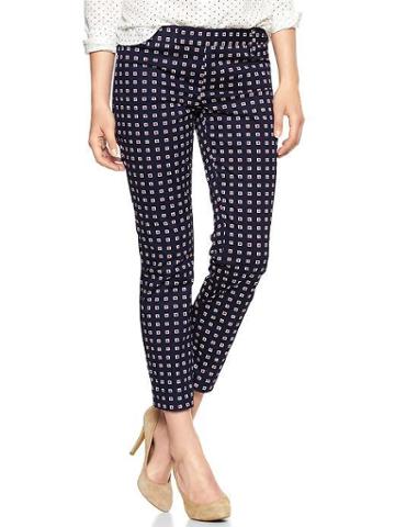 Gap Slim Cropped Print Pants - Stamp