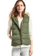 Gap Women Coldcontrol Max Hooded Puffer Vest - Army Jacket Green