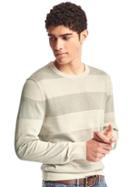 Gap Men Rugby Stripe Crewneck Sweater - Fresh Praline