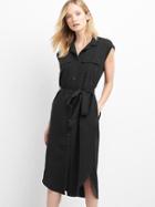 Gap Cap Sleeve Midi Shirtdress - True Black