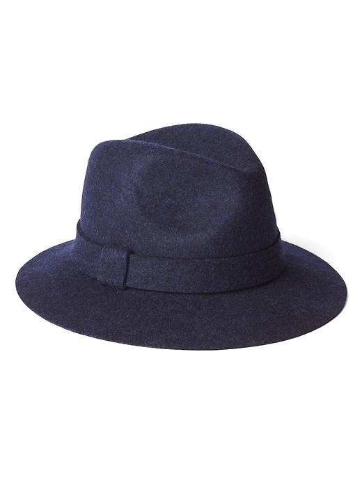 Gap Women Flat Brim Wool Fedora - Navy Heather
