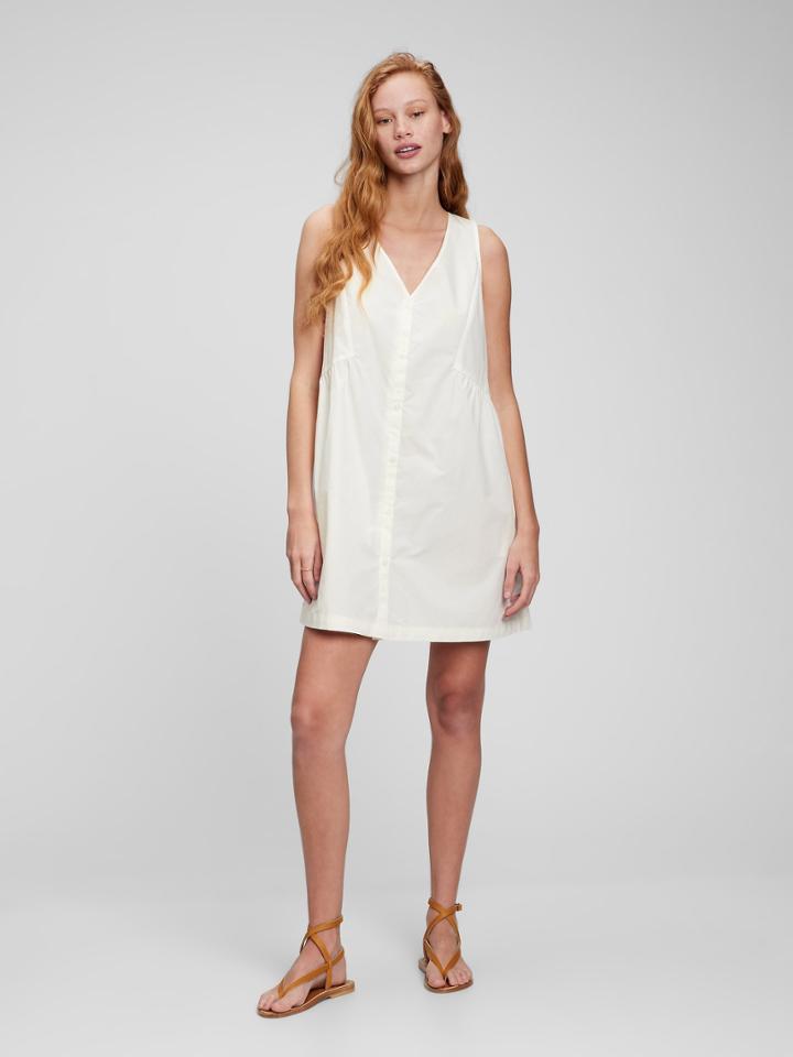 V-neck Button-front Dress