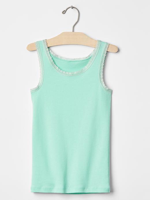 Gap Ribbed Lace Tank - Shore Blue