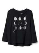 Gap Women Moon Phase Hi Lo Tee - Midnight Fog