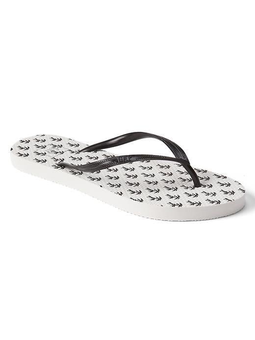 Gap Women Print Flip Flops - Black Palm