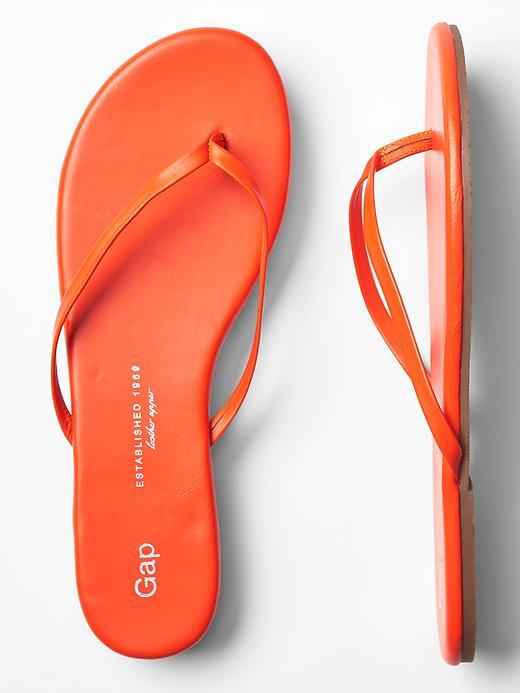 Gap Leather Flip Flops - Letterman Orange