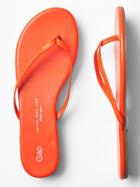 Gap Leather Flip Flops - Letterman Orange