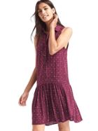 Gap Women Print Drop Waist Dress - Red Print