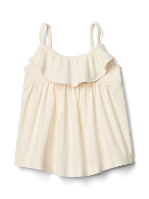 Gap Ruffle Spaghetti Top - Ivory Frost