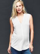 Gap Ruffle V Neck Top - White