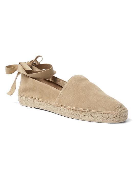 Gap Women Suede Lace Up Espadrilles - Khaki