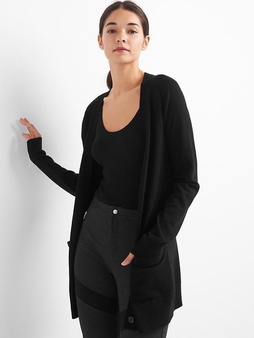 Gap Wool Button Front Cardigan - Black