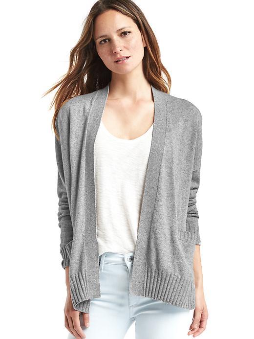 Gap Women Merino Wool Blend Open Cardigan - Heather Grey