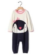 Gap Intarsia Penguin Sweater One Piece - Ivory Frost