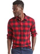 Gap Men Buffalo Check Flannel Shirt - Lasalle Red