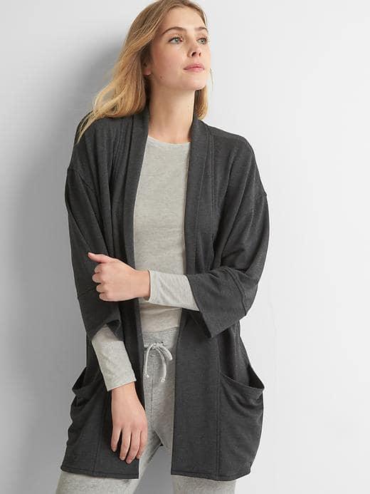 Gap Women Pure Body Open Front Cardigan - Charcoal Heather