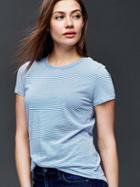 Gap Vintage Wash Stripe Crewneck Tee - Cabana Blue