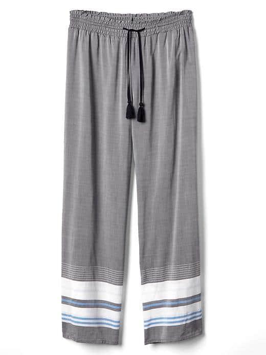 Gap Print Tassle Lounge Pants - Placed Stripe Dark Indigo