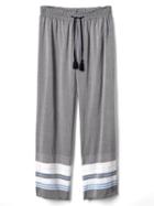 Gap Print Tassle Lounge Pants - Placed Stripe Dark Indigo