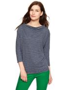 Gap Women Striped Funnel Neck Slub T - White Stripe