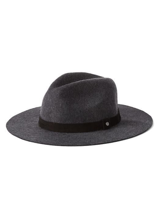 Gap Men Wool Wide Brim Fedora - Charcoal Heather