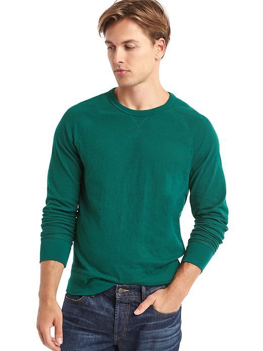 Gap Men Ribbed Lightweight Longsleeve Tee - Green Pine