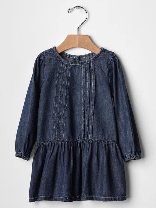 Gap Denim Pintuck Dress - Chambray
