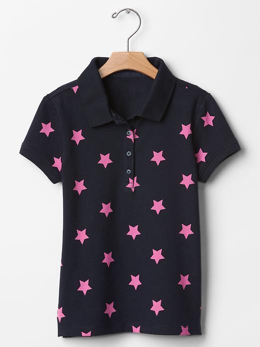 Gap Printed Pique Polo - True Indigo