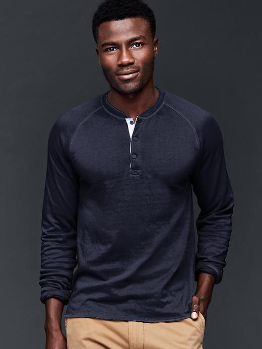 Gap Men Solid Henley - New Classic Navy