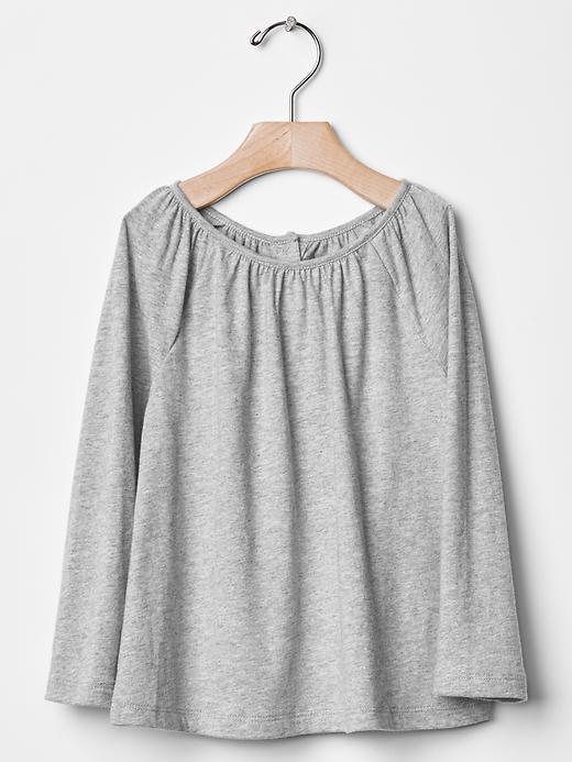 Gap Shirred Raglan Tee - Light Heather Gray