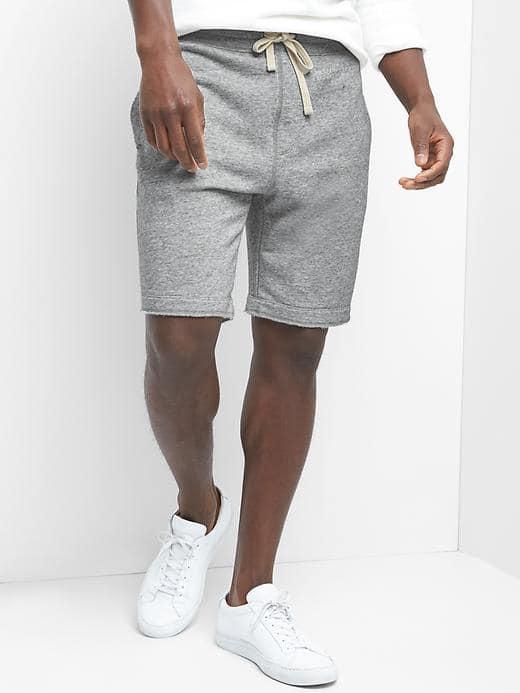 Gap French Terry Raw Hem Shorts - New Heather Grey