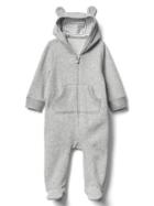 Gap Bear Zip Footed One Piece - Grey Heather