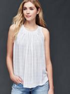 Gap Women Sleeveless Pleat Top - White